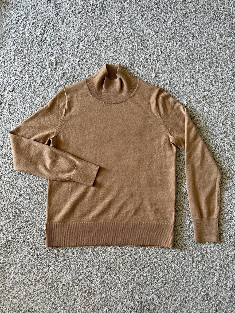 100% Merino Wool Camel Turtleneck Sweater